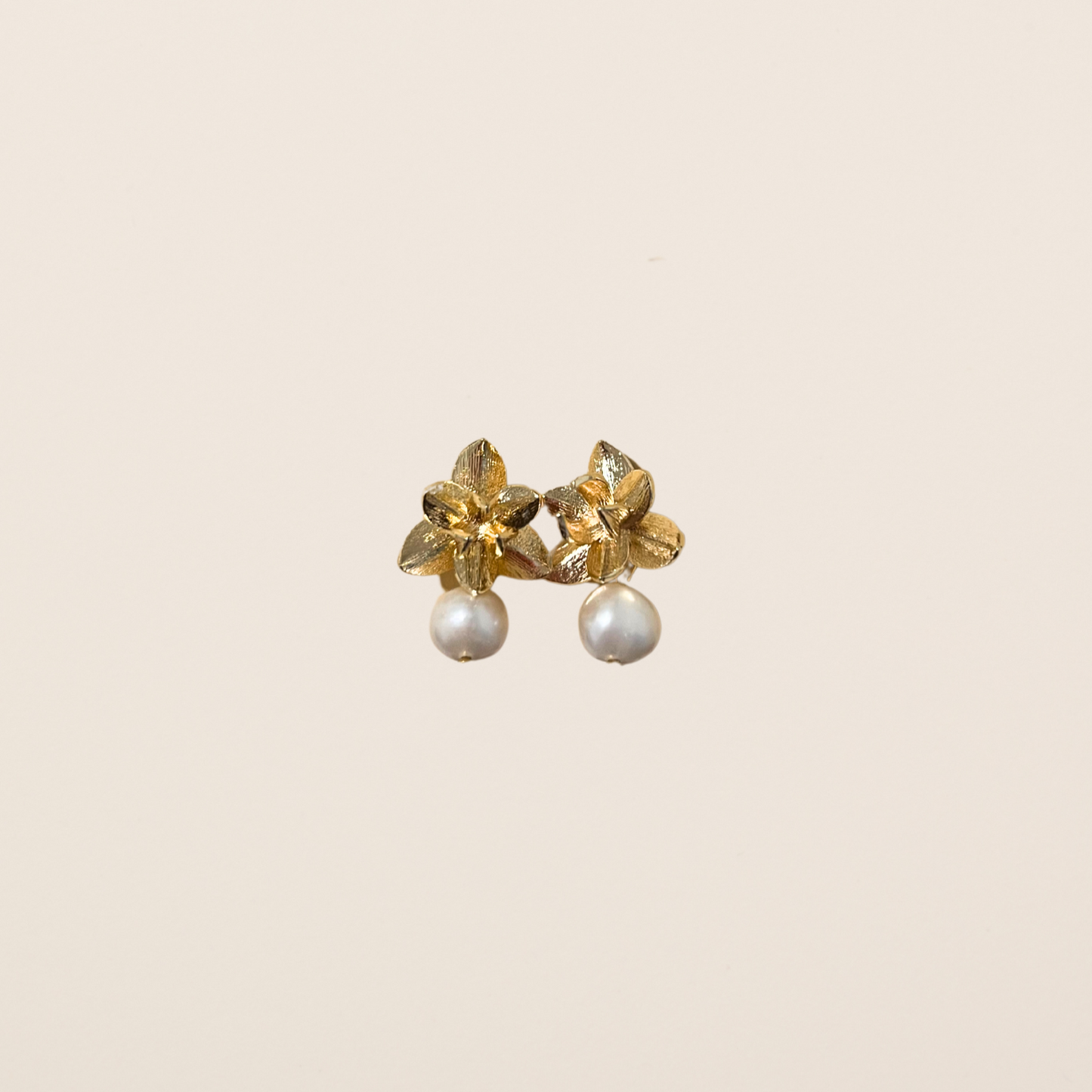 Golden Flower Stud Earrings